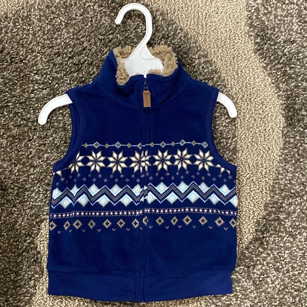 Carters Baby Boy Full Zip Fleece Layering Utility Vest 18 Months